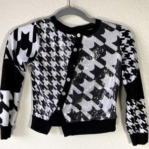 Harajuku Mini Girls Black & White Sequin Cardigan